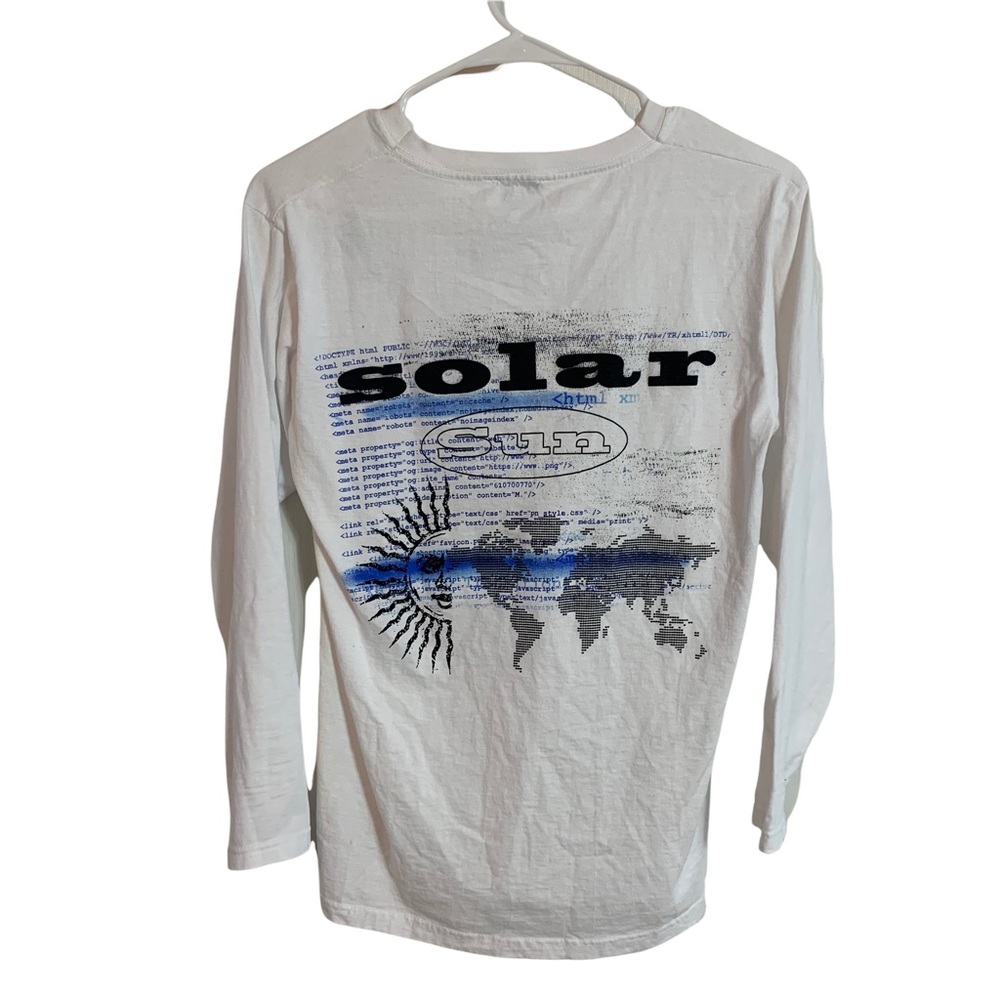 Top Shop Men's Long Sleeve T-Shirt S White Solar Sun Graphic‎ Tee Coding. 
3704